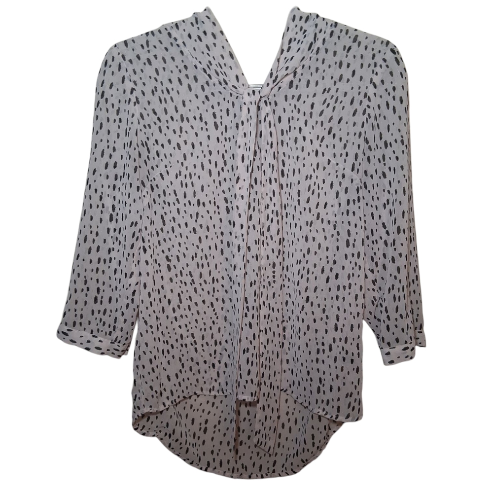 The Limited Pink and Brown Sheer Top Front Sailor Collar